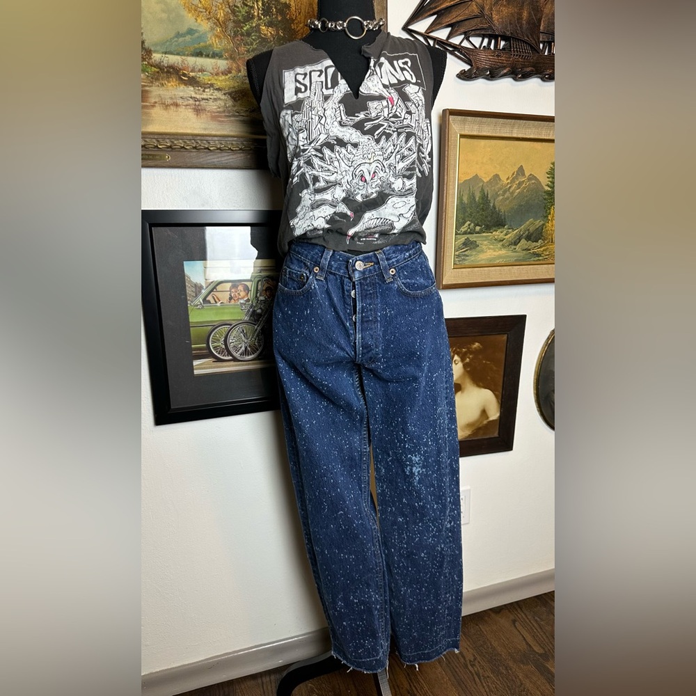 Rare Vintage 1980s Levi's 501s Galactic Wash Jeans Size 26" x 30"